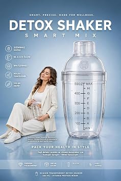 Transformacion  l ekli  effaf Detoks Shaker 500 ml Vitamin Protein Tozu  alkalay c  Kar t r c  Ak ll  Sporcu Kokteyl Su Mataras  723485