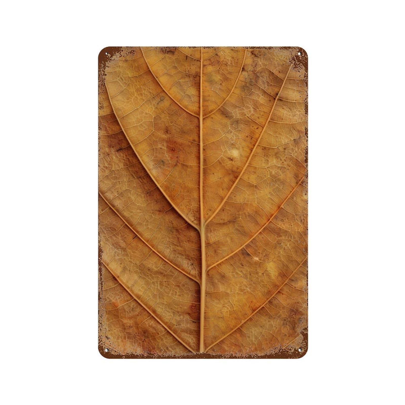 WUJHGRSG Warm Terracotta Detailed Skeleton Foliage Layout 01 Wall Art Retro Iron Vintage Metal Tin Sign Poster Modern Decor for Home Cofffee Club Bar Shop Style 30x20cm