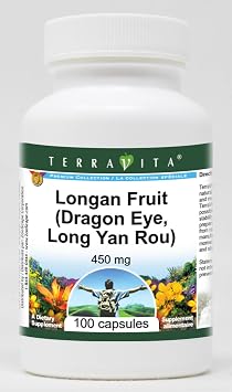 Longan Fruit Dragon Eye, Long Yan Rou - 450 mg 100 Capsules, ZIN 521849
