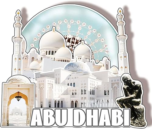 Abu Dhabi United Arab EMI - Imán de madera 3D para nevera, recuerdos coleccionables, decoraciones artesanales hechas a mano