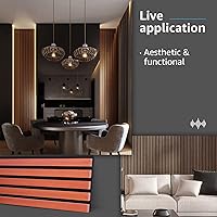 Vista 5 de Art3d - Paneles acústicos de listones de madera para decoración elegante y reducción de ruido, panel texturizado 3D para techo y pared, 4 piezas