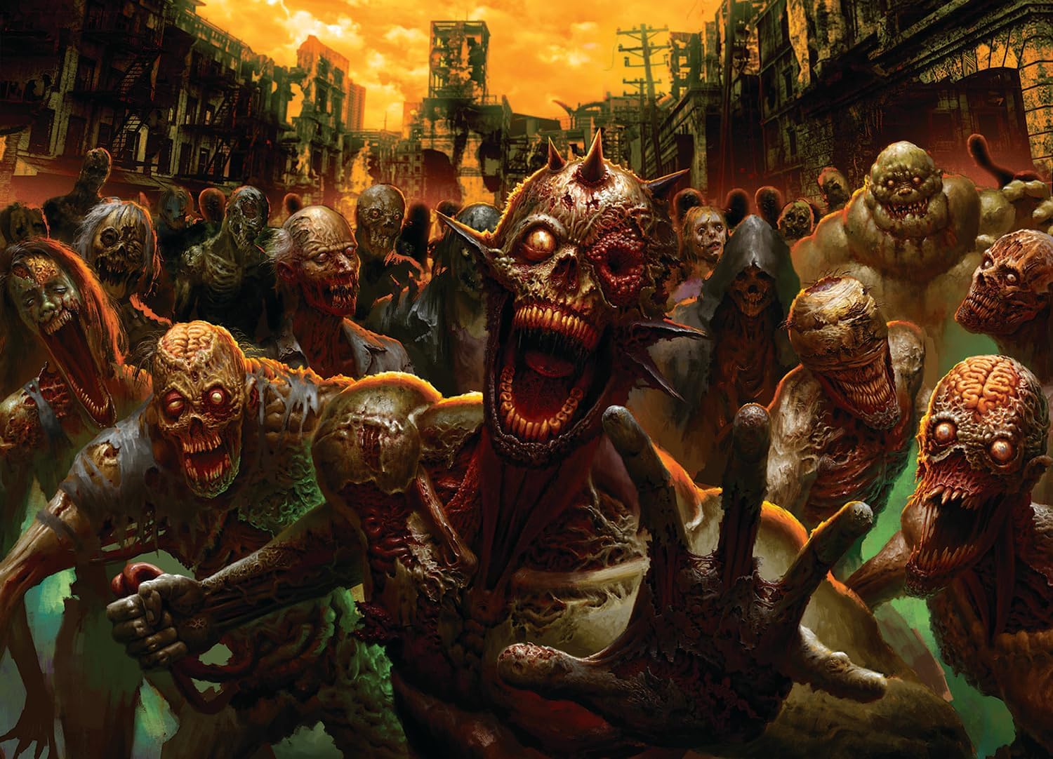 Zombie Horde Monster Horror Puzzle | Difficult 1000 Piece Jigsaw Puzzle for Adults | Challenging Interactive Brain Teaser for Family Game Night | 28 x 20 Inches