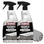 Weiman Quartz Countertop Cleaner and Polish - Clean and Shine Your Countertops Islands and Stone Surfaces with UV Protection, 24 Ounce with MicroFiber Towel, 2 Pack