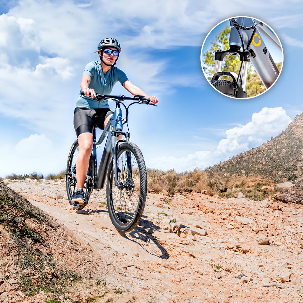 Cecotec Bicicleta Eléctrica de Montaña 29" Avanti. 120Km de Autonomía, Suspensión Delantera SR Suntour, Cambio Shimano Cues de 10 Velocidades y Doble Disco de Freno Hidráulico Tektro