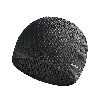 BIONFIT Swimming Cap for Men, Silicone Swimming Caps for Women, Unisex Swim Cap for Boys, Girls and Kids, Swimming Cap for Long Hair, Swimming Head Cap, Silicone Fabric, Easy Fit