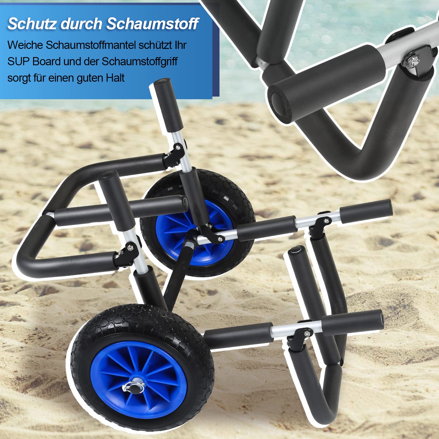 Chariot de Kayak-VEVOR-Chariot de Transport Paddle Pliable-avec Pneus