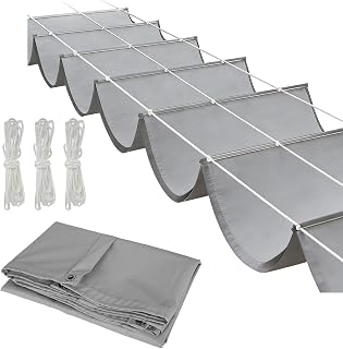 Einziehbar Welle Sonnensegel, 2 x 3M Verstellbar Schattenabdeckung Wasserdicht Sonnenschutz UV-Schutz, Outdoor Pergola Markise mit Montagesatz für Markise Terrasse Deck Hof Veranda (Grau, 2x3m)