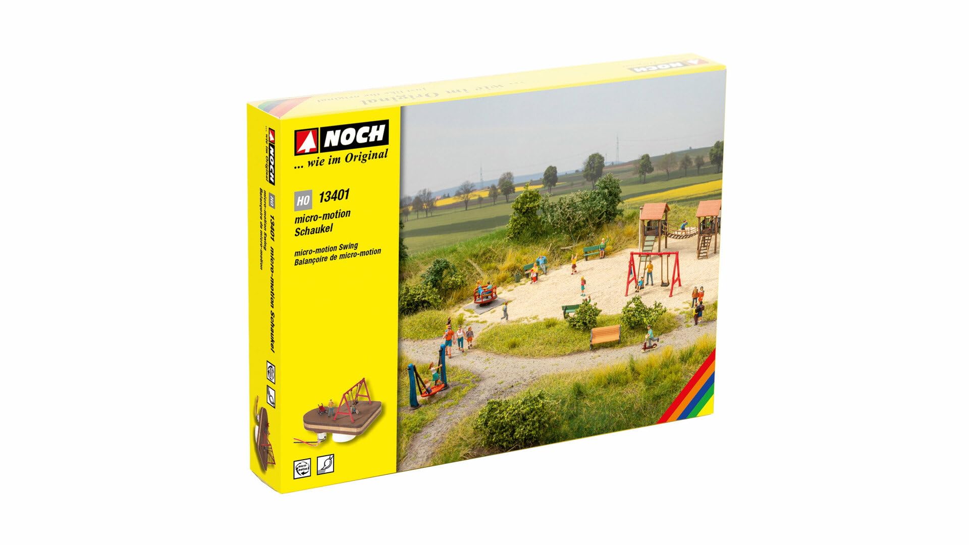 Noch® Micro-Motion Swing, Children's Playground Model, Movable Play Device for Gauge H0, Perfect for Dioramas