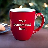 Vista 6 de Engraved Personalized Create Your Own Coffee Mug (Red) - Large Customized Coffee Cup, Custom Oversized Mug, Personalized Mug with Text