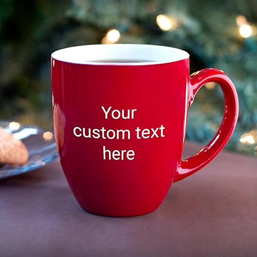 Miniatura 6 de Taza de café personalizada con grabado "Create Your Own Coffee" (rojo) – Taza de café grande personalizada, taza de gran tamaño personalizada con