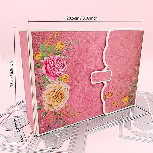 Vista 2 de AlinaCraft - Juego de 1 álbum hecho a mano de 6 x 8 pulgadas, corte de metal, troquelado para manualidades de papel, álbumes de bricolaje, regalos