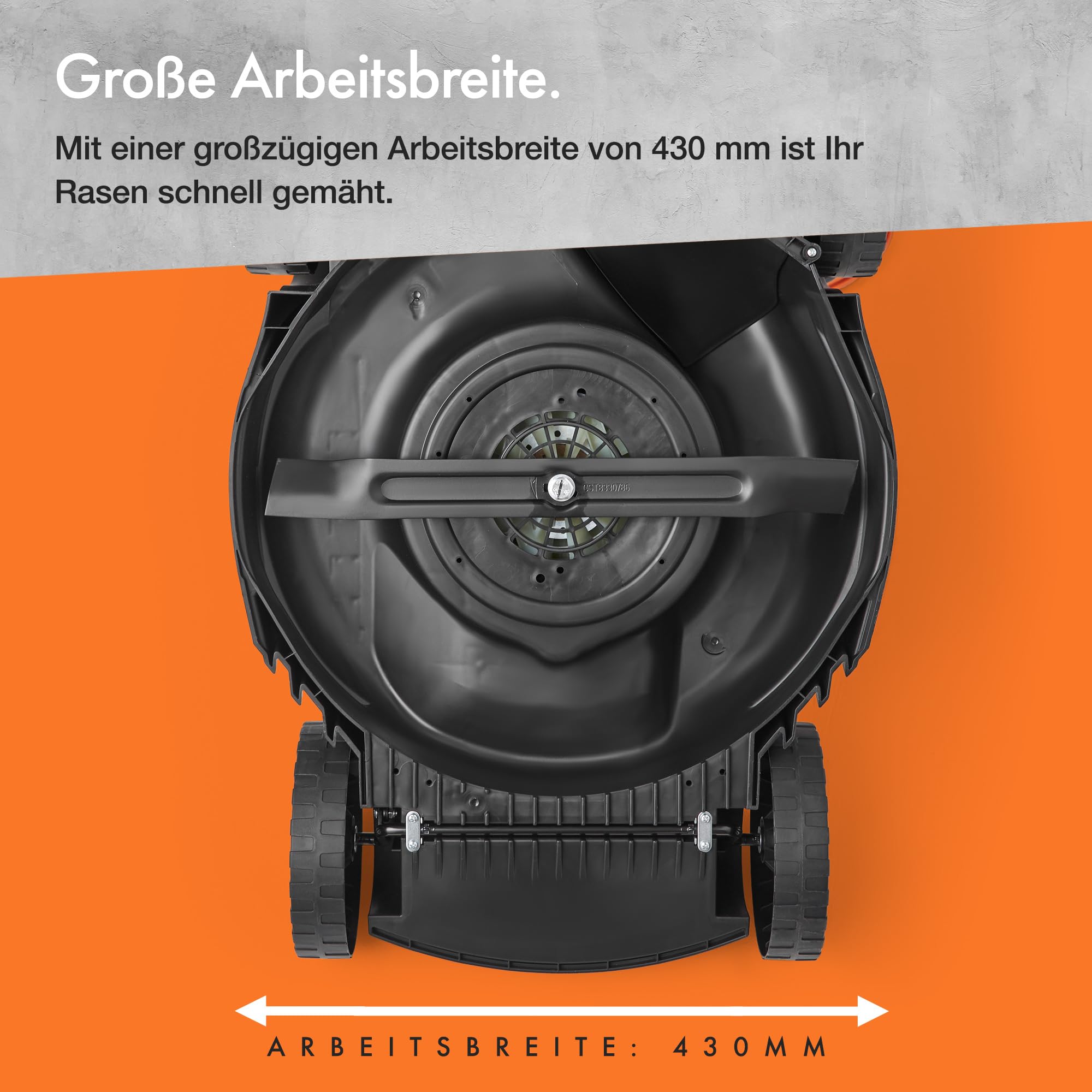 VonHaus Rasenmäher Elektro 1800W mit Mulchfunktion, Rasenmäher mit Kabel | Für alle Grasarten- 52L Fangkorb, 430mm Schnittbreite, 5 Schnitthöhen 25-70mm, Höhenverstellbarer Ergonomischer Softgriff