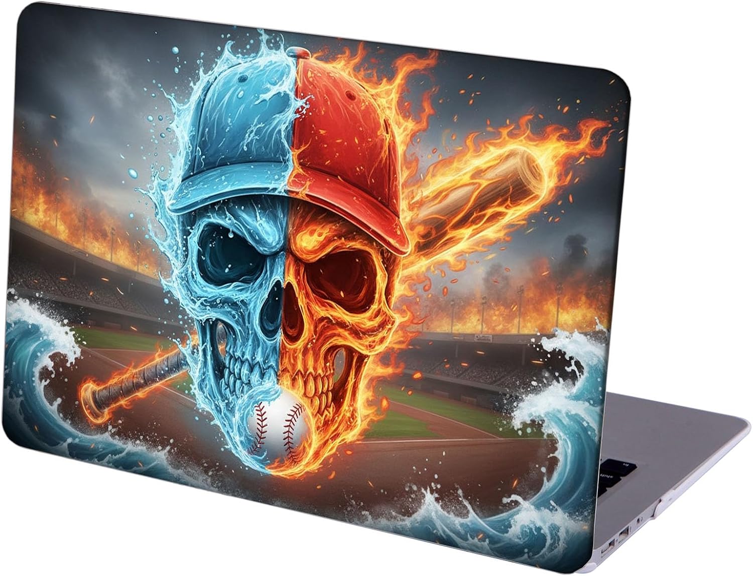 Compatible with MacBook Neo 13-inch, Hard Shell Case with Keyboard Cover and Screen Protector (A3404 A18 Pro chip, 2026 Release) - Baseball Skull MC22178
