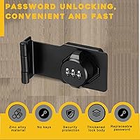 Vista 4 de Cerraduras giratorias con contraseña, cerradura de seguridad deslizante de seguridad de 90 grados, paquete de 2 cerraduras de combinación de dígitos