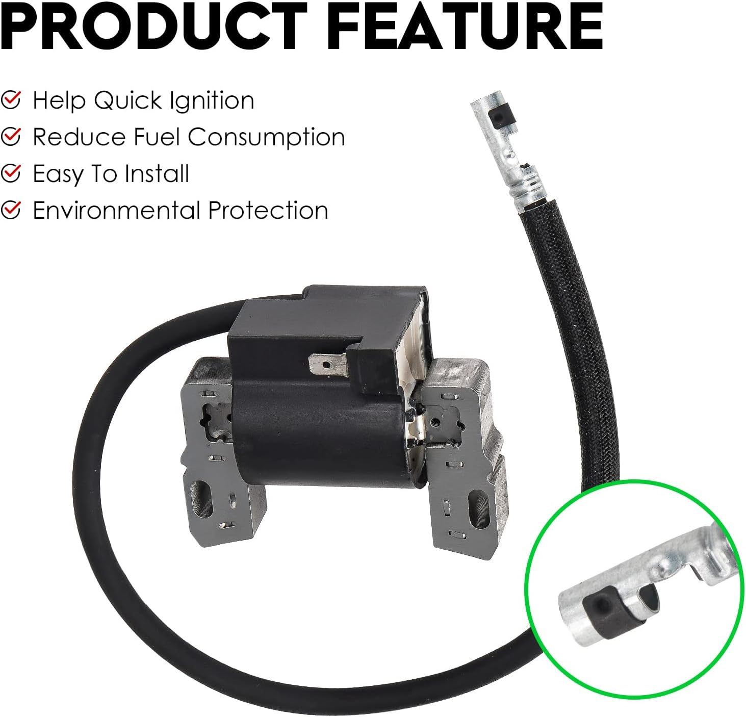 Ignition Coil 591459 Fit for B & S 10-13Hp, Vanguard 9Hp 12.5Hp 13Hp 14Hp 15Hp, Fit for Toro Craftsman MTD Cub Cadet 492341, 490586, 491312, 495859, 690248, 715231 Lawn Mower