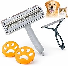 Reusable Pet Hair Remover Roller – Lint Remover for Dogs and Cats | Hair Remover Brush for Sofa, Clothes and Carpets | Includes Cleaning Brush and 2 Clippers for Washing Machine