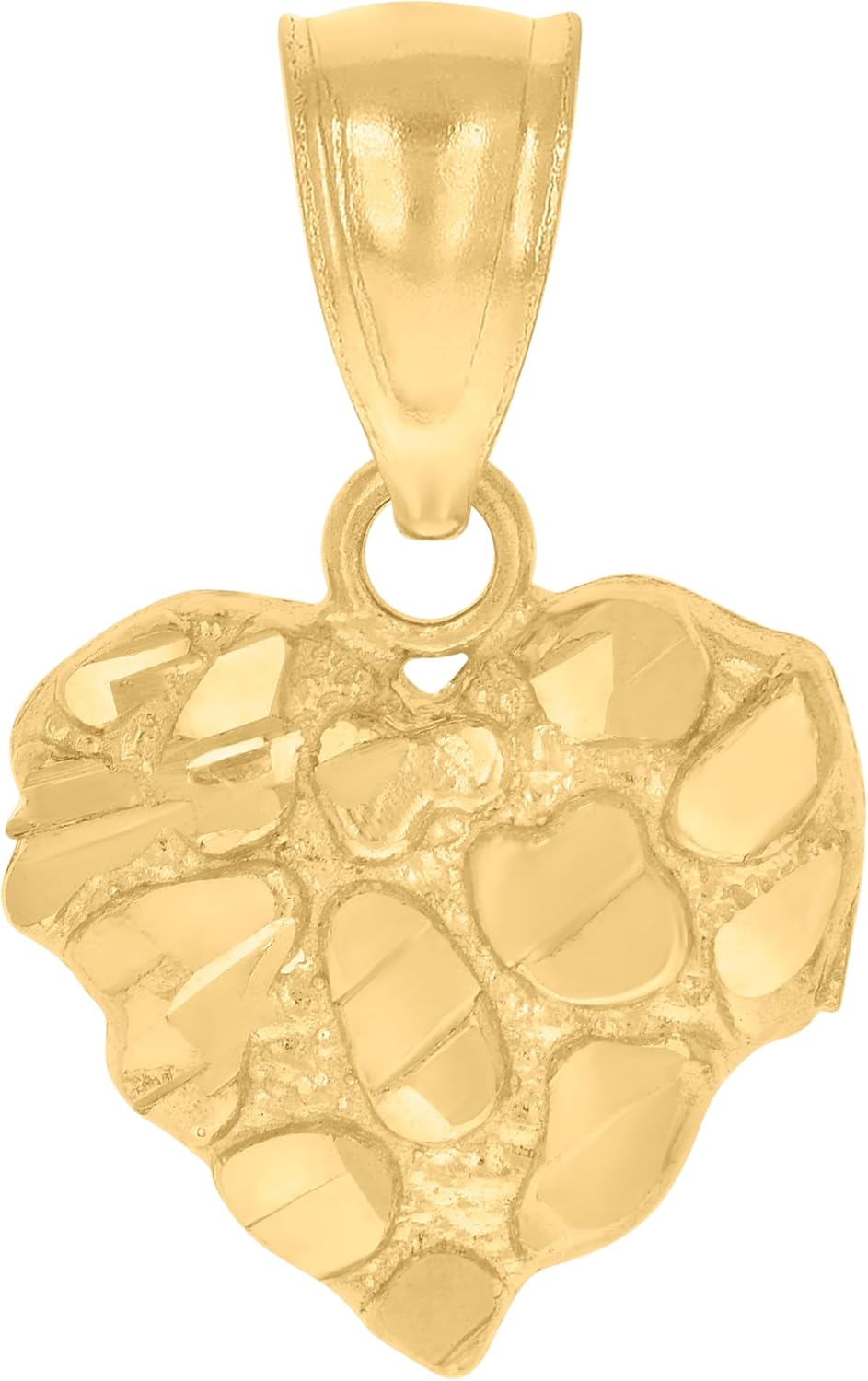 Jewels By Lux 10kt Yellow Gold Womens Nugget Heart Charm Pendant