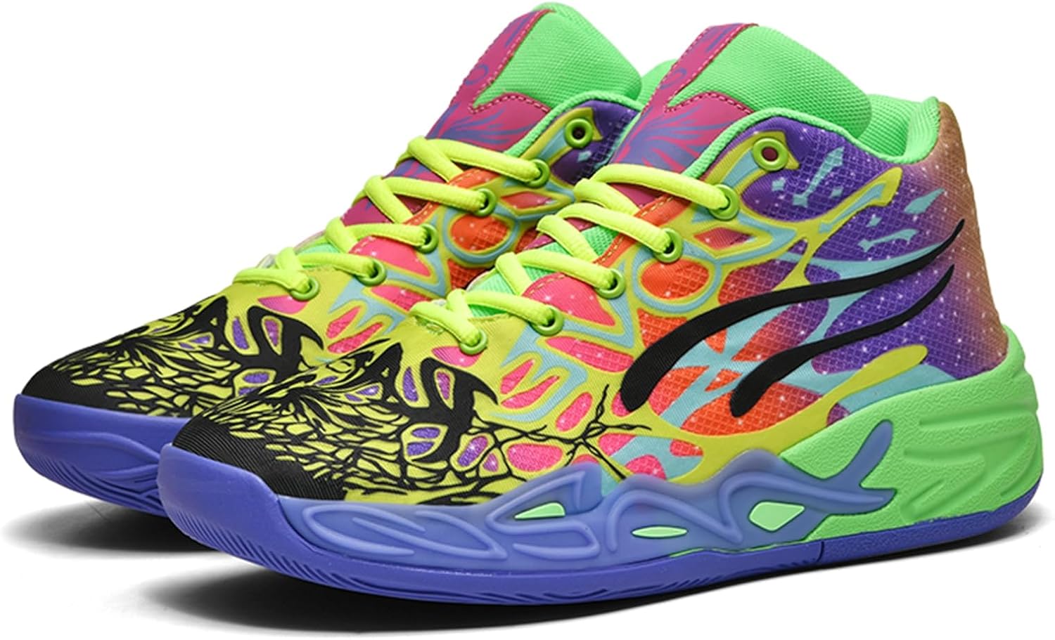 Men's Mesh Lace-Up High-Top Basketball Shoes, Soft Sole, Shock Absorption, Thick Sole, Non-Slip, Lightweight Athletic Shoes Suitable for Campus Street Basketball, Running, and Fitness.