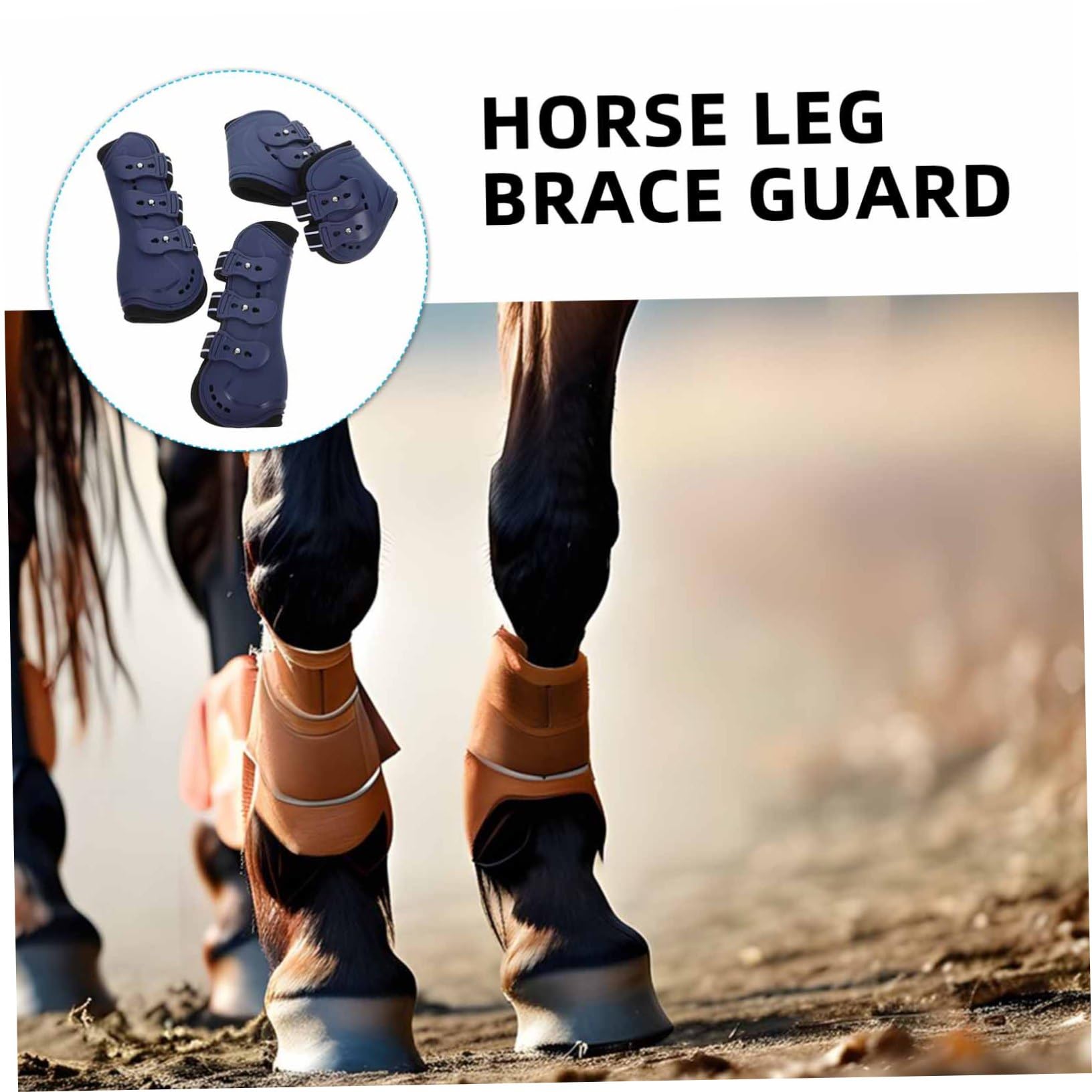 4piezas Botas De Tendón Abiertas para Caballos Diseño y Duradero Protección para Salto y Paseo Equipamiento Ecuestre Mediano