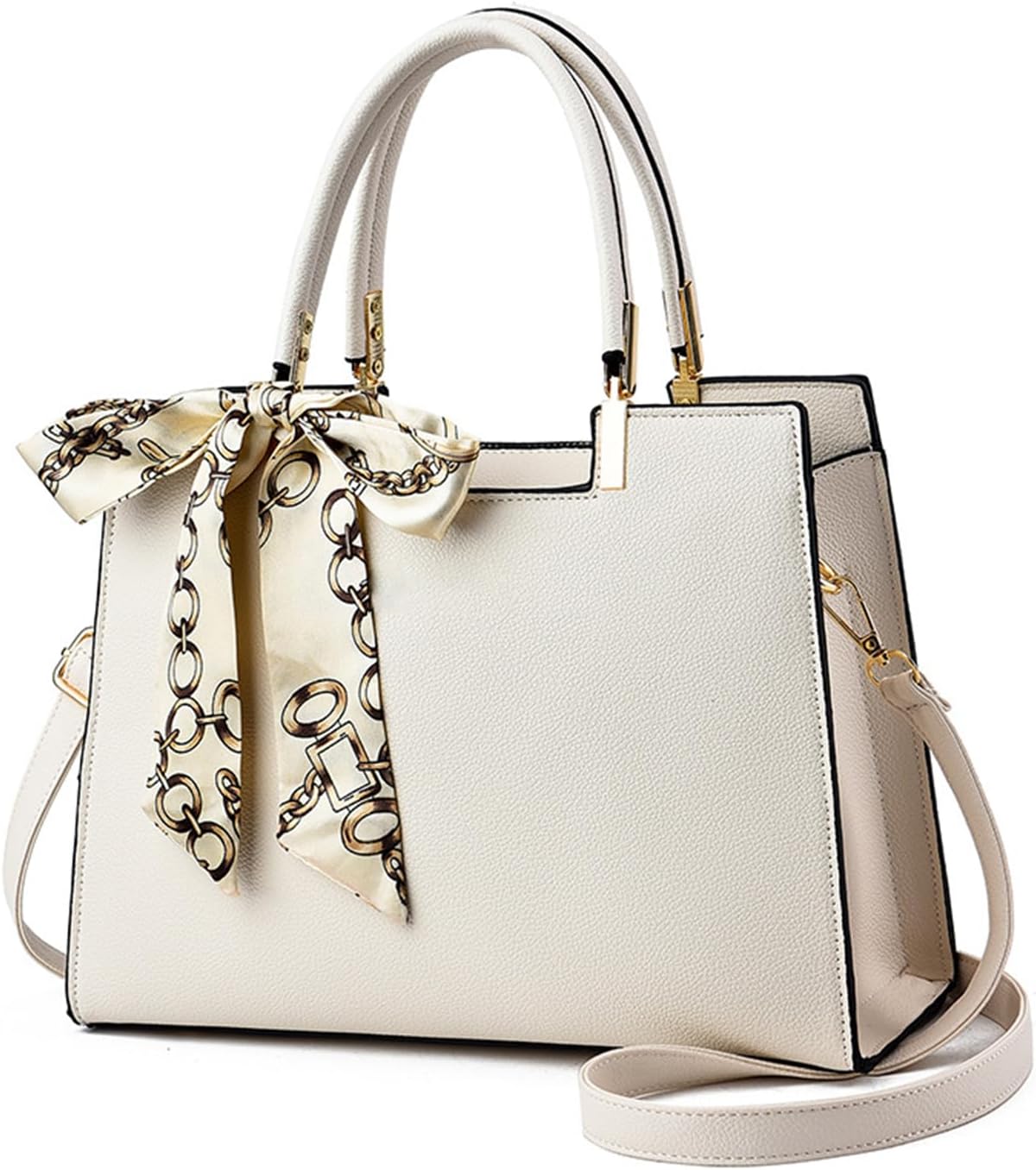 Women Handbags Elegant Ladies Tote Bag Top Handle Crossbody Bag Designer Shoulder Bag PU Leather Work Bag Satchel Handbag with Ribbon