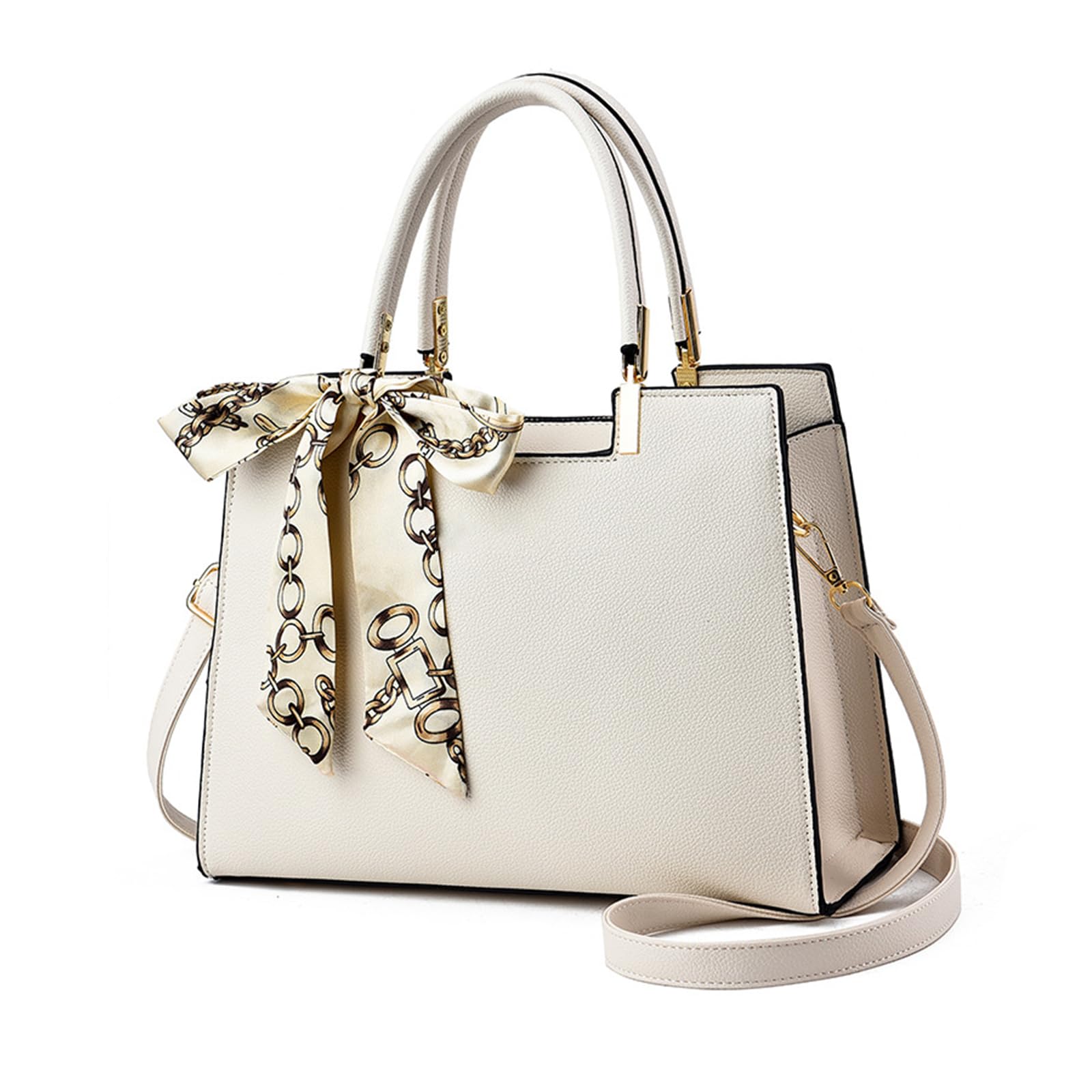 Women Handbags Elegant Ladies Tote Bag Top Handle Crossbody Bag Designer Shoulder Bag PU Leather Work Bag Satchel Handbag with Ribbon