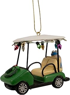 Kurt Adler 3.5 Inch Resin Green Golf Cart Ornament