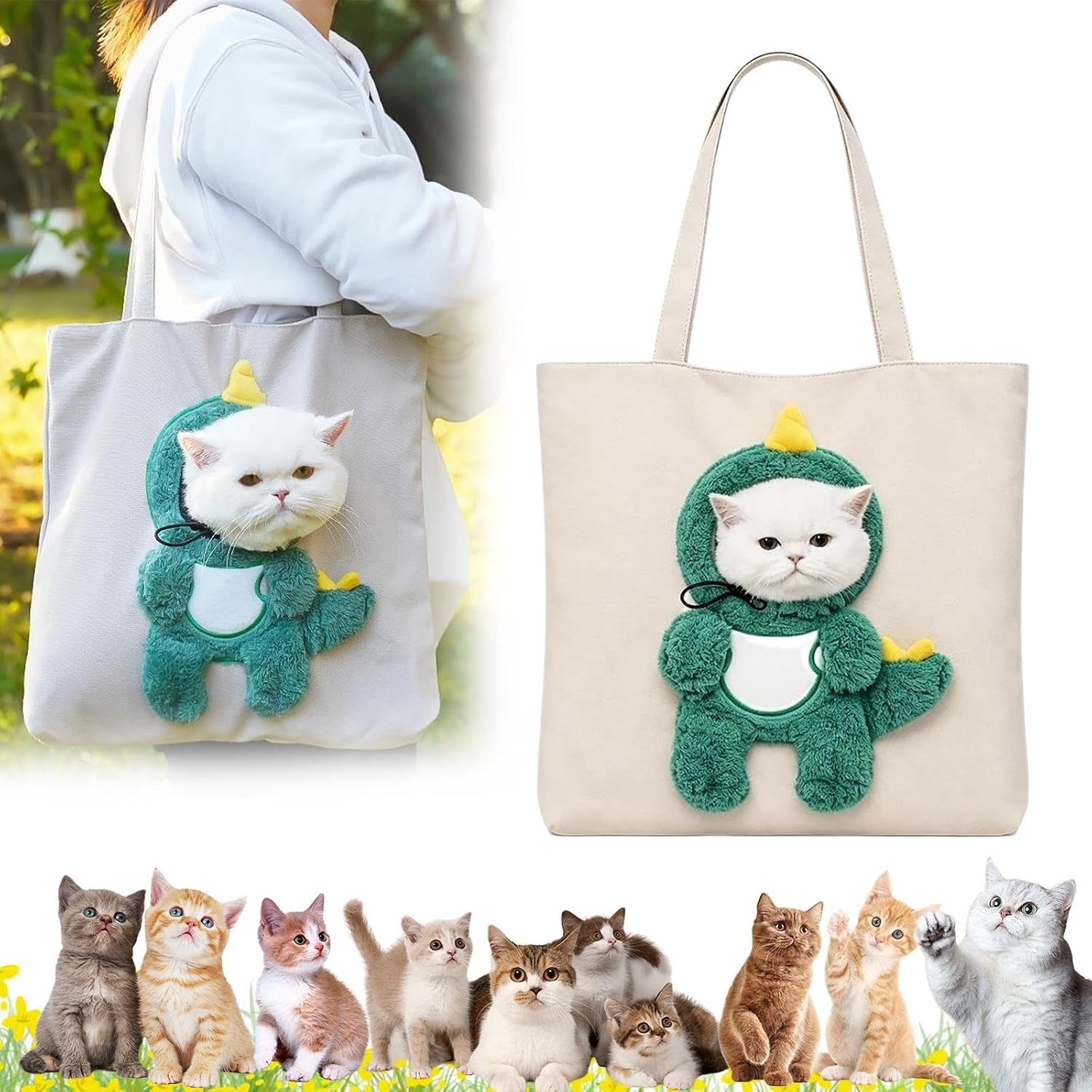 Lion-Shaped Pet Shoulder Bag for Outings,Paw Peek Pet Bag for Cats & Dogs