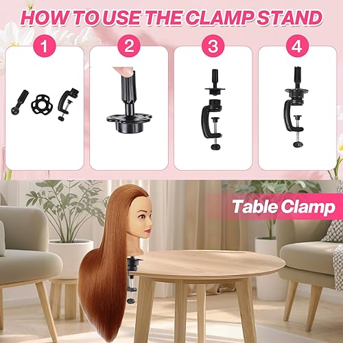 Miniatura 9 de Cabeza de maniquí 99% cabello humano para peinado, permanente, peinado con calor, lavado, cabezal de maniquí resistente al calor para estudiantes de