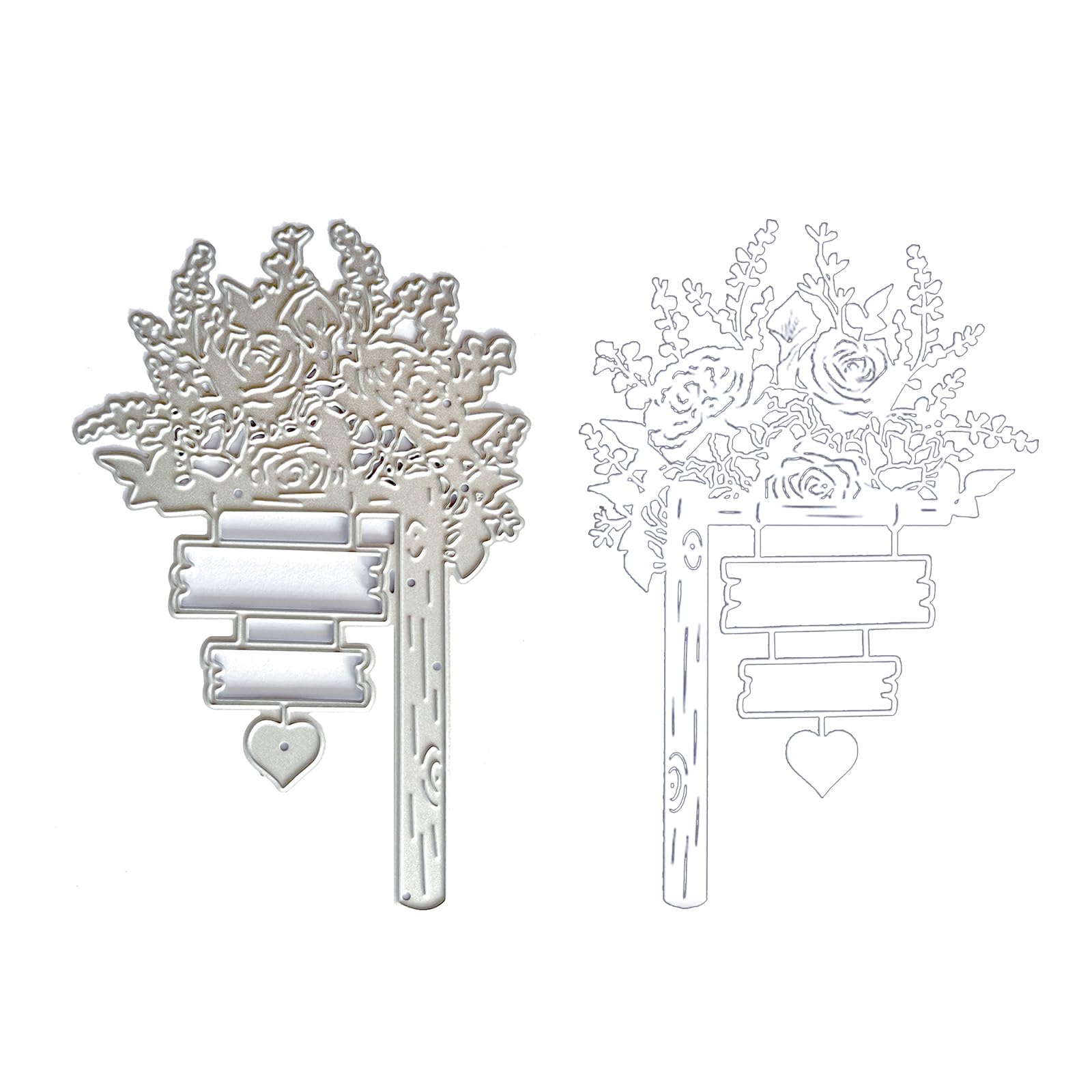 Troqueles de corte de ramo para álbumes de recortes, tarjetas de felicitación, invitaciones de boda, álbumes de fotos, troqueles florales para hacer tarjetas, troqueles de corte de metal