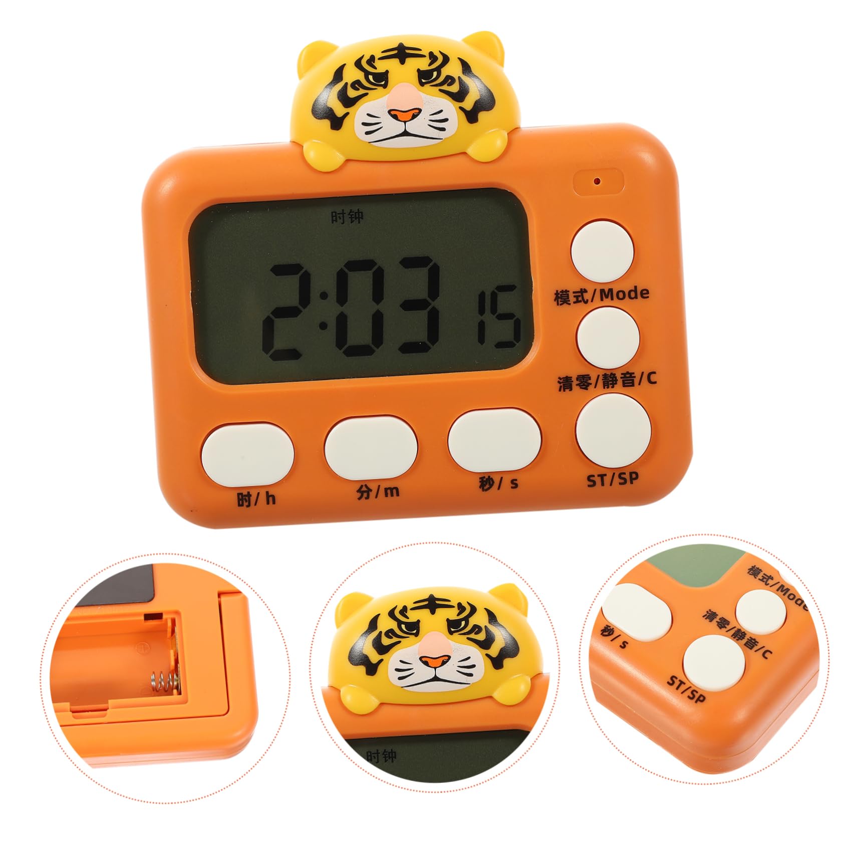 Alipis 4 Pièces Réveil minuteur Portable ecrans Support minuterie de Travail minuterie de Cuisine pour Enfants magnétique numérique Mignonne Rappel étudiant Plastique
