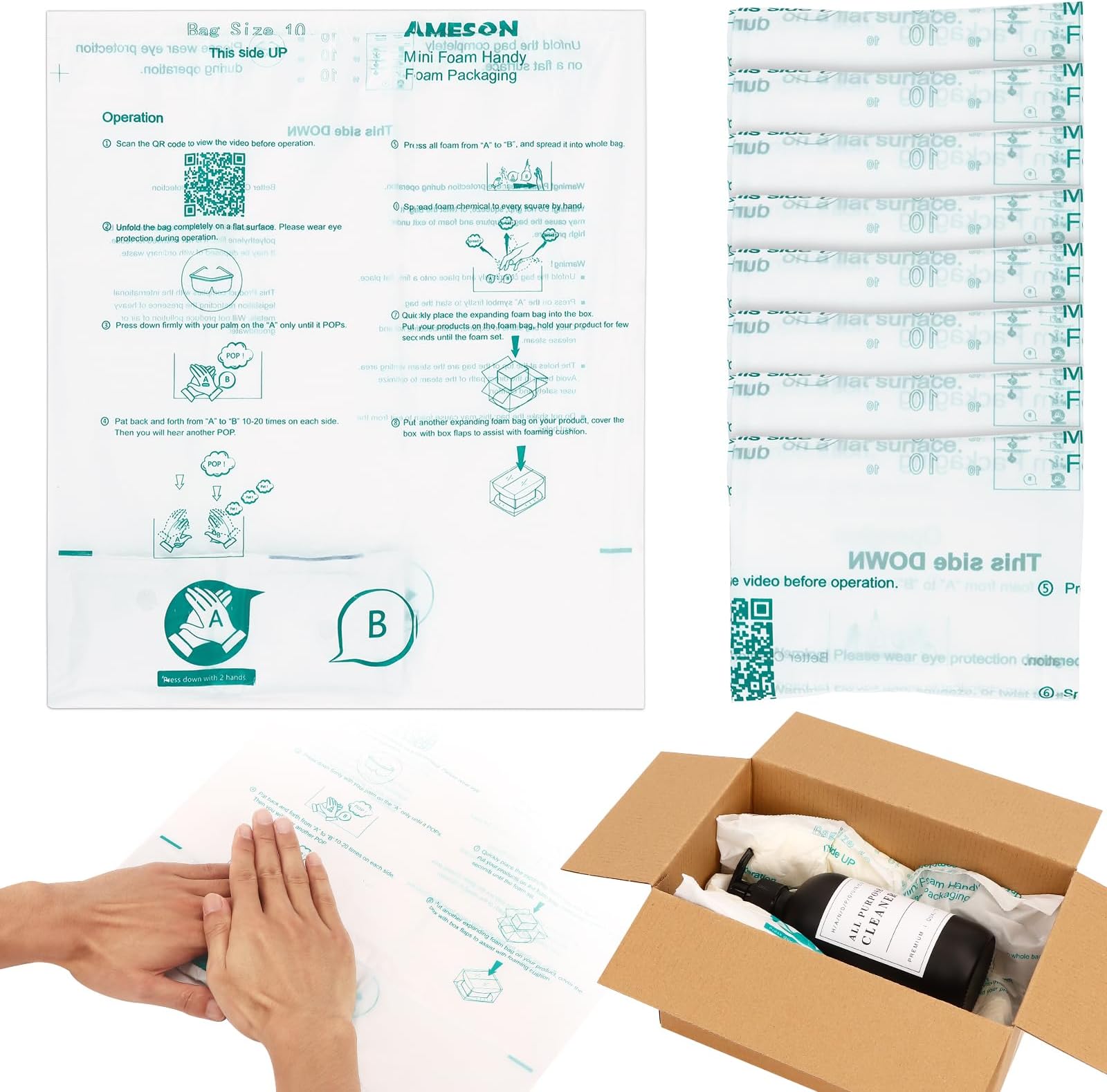 WOWOSS 8 Pack 16"x14" Expanding Packing Foam, Expanding