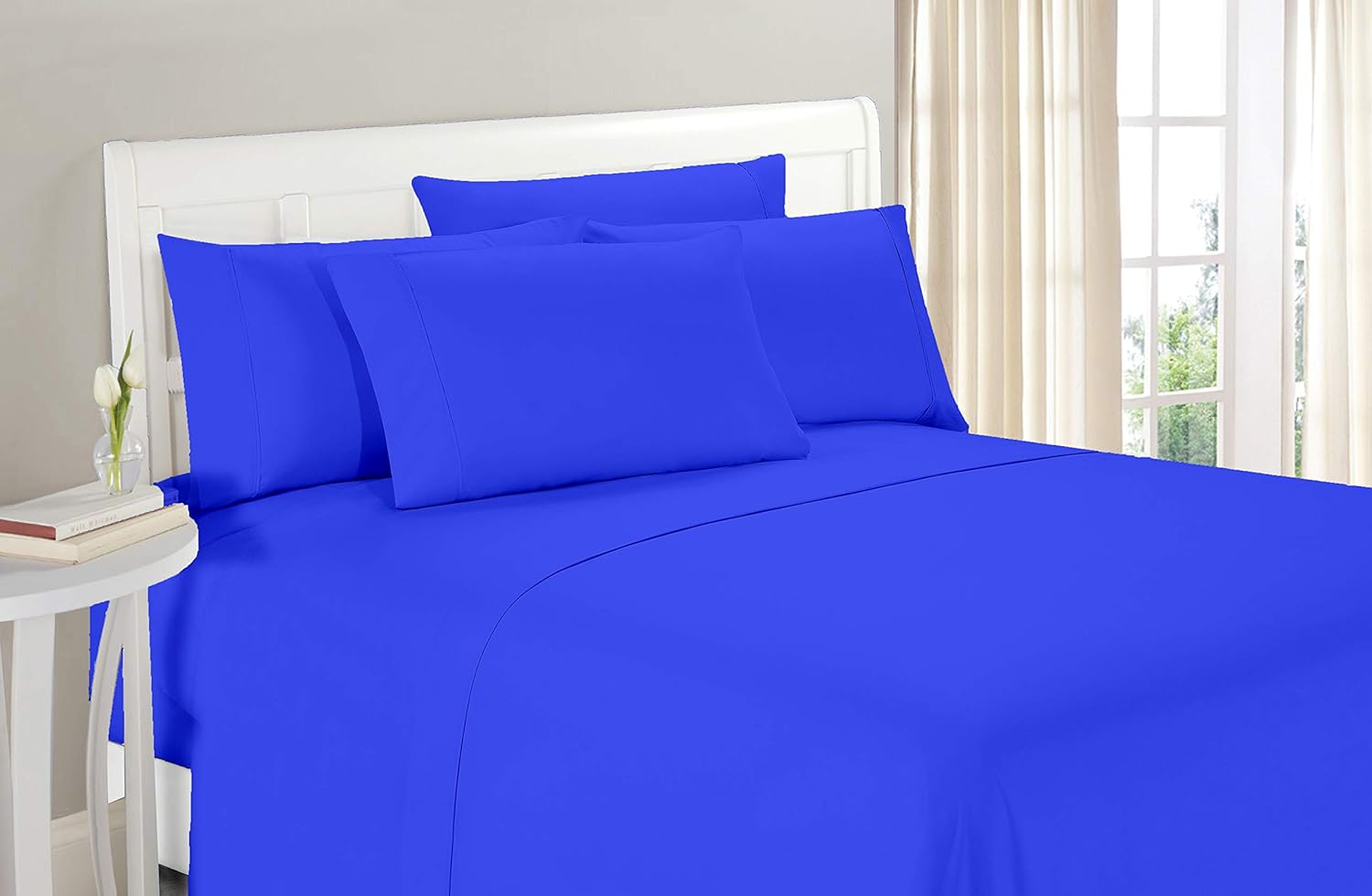 100% Organic Cotton 1200 Thread Count Queen(60"x80") White Sheet Set | Sateen Weave |Hotel Luxury Bedding 4 Piece Sheet Sets| Breathable & Soft | Fits Upto 12" Deep Pocket Mattress.