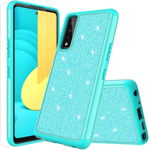 Jackpot - Carcasa inalámbrica para LG Stylo 7 4G (no compatible con LG Stylo 7 5G), diseño de cristal templado con purpurina y absorción de golpes,
