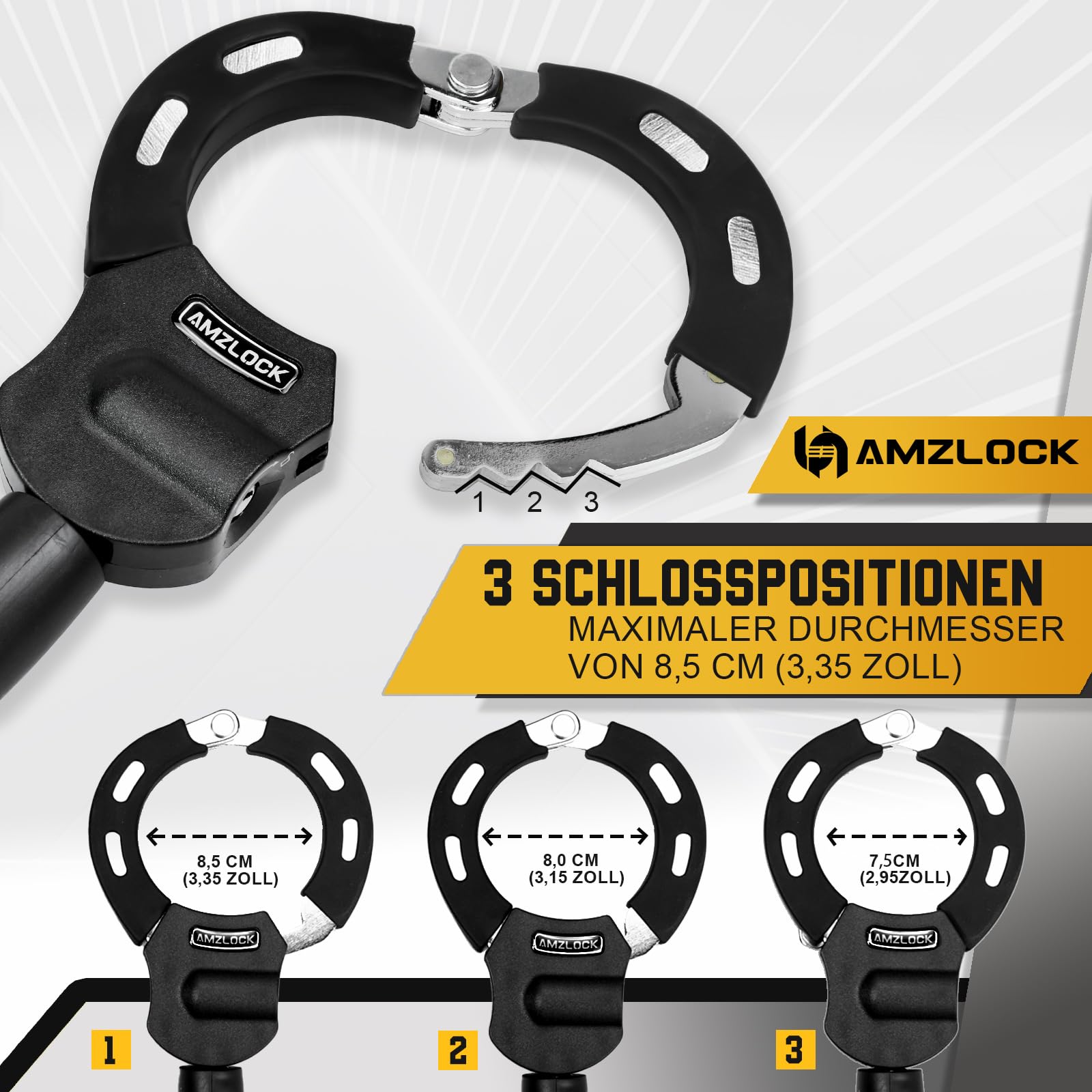 Lucchetto a Catena Antifurto, Lucchetto per Scooter con Borsa Impermeabile e Chiave, Accessori Monopattino Elettrico, Serrature a Manetta per Scooter, Mountain Bike, Moto, Carrelli
