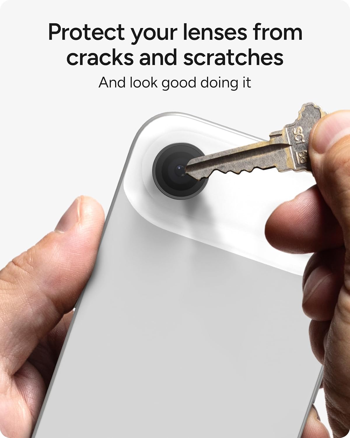 ZAGG iPhone Camera Lens Protector for iPhone Air - Silver, Camera Ring, Maximum Impact & Scratch Protection, Anti-Reflective Technology, Smudge-Resistant, Precise Fit, Glass Elite