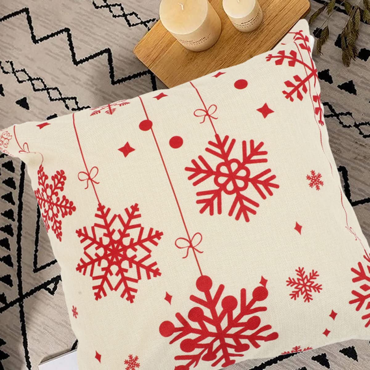 PRETYZOOM 16 Uds Funda De Almohada De Navidad Funda Cómoda Funda De Cojín Cuadrado Fundas De Almohada De Navidad Almohada De Decoración Funda De Almohada Decorativa De Navidad Fundas