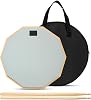 CROWNSHOP Drum Practice Pad and Sticks Double Sided Silent Practice Drum Pads 12-Inch Silent Snare Drums Training Kit for Adults Kids Includes Sticks Oxford Storage Bag