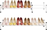 Tajsoon Rack de chaussures extensible pour le placard 2 Niveau, 28-41. & Rangement empilable des chaussures, Organisateur de rack de chaussures en métal pour l'entrée de la porte avant, Dressing, Garage, Entrée, Noir