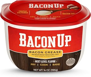 Bacon Up Bacon Grease for Cooking - 14 Ounces, 1 Pack of Authentic Bacon Fat for Cooking, Frying and Baking - Triple-Filtered for Longer Shelf Stability, No Carbs, Gluten-Free