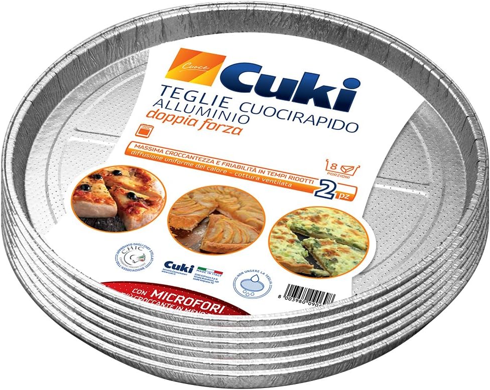 Cuki Aluminium Baking Plates – Double Strength – 8 Porz – Round [TM32G] – 2 Unità (Confezione da 1)