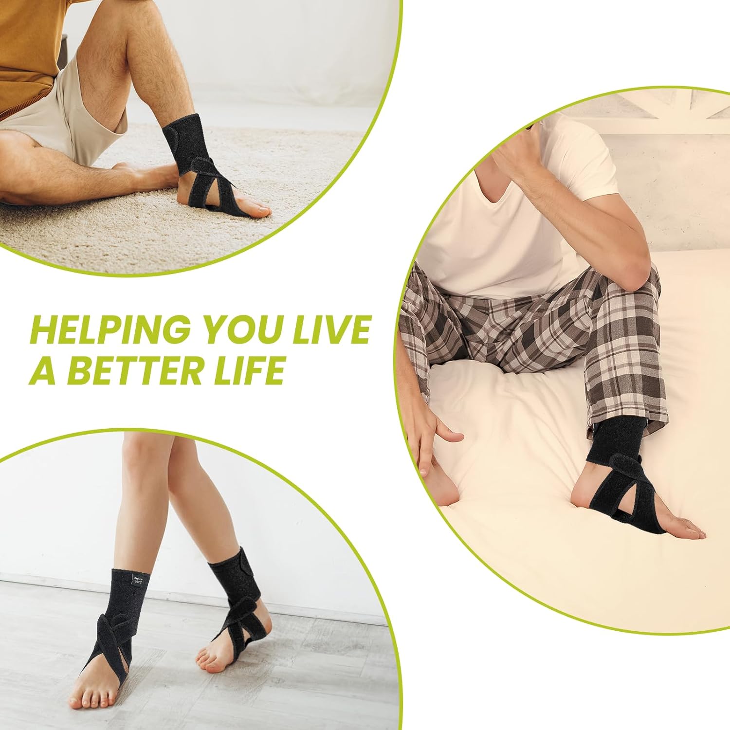 Bukihome Adjustable AFO Foot Drop Brace - Foot Support for Walking with Shoes, Socks, or Barefoot - Relieves Foot Drop, Plantar Fasciitis, Stroke & MS Recovery - Unisex（Include Left and Right）