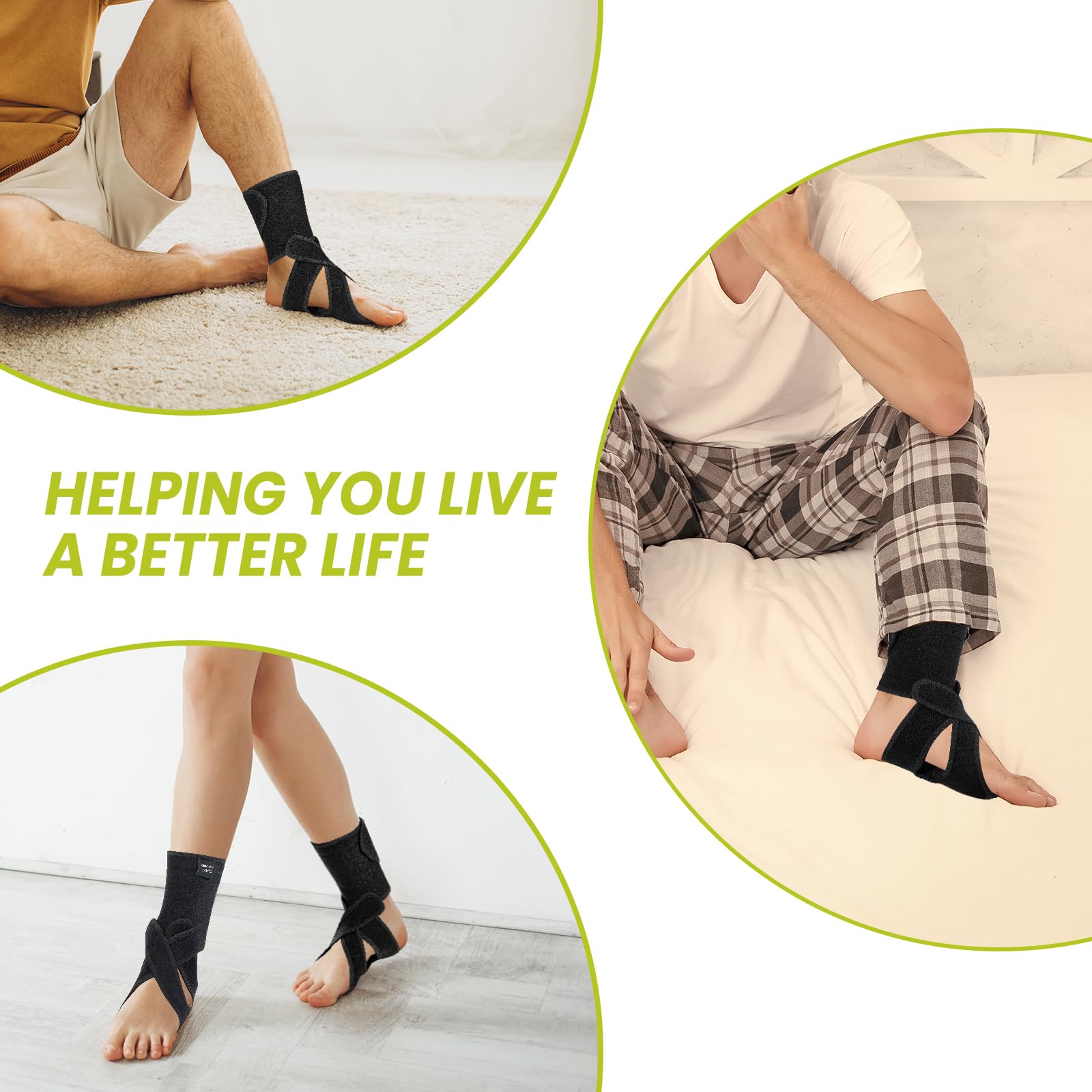 Bukihome AFO Orthèse de pied réglable pour marcher avec des chaussures, des chaussettes ou pieds nus - Soulage la chute du pied, la fasciite plantaire, les accidents vasculaires cérébraux et la