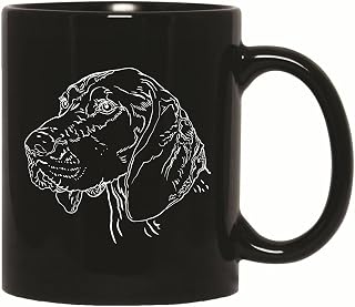 Gift for German Shorthaired Pointer Dog Lovers Chalk Dog Face Design 11oz 15oz Black Coffee Mug