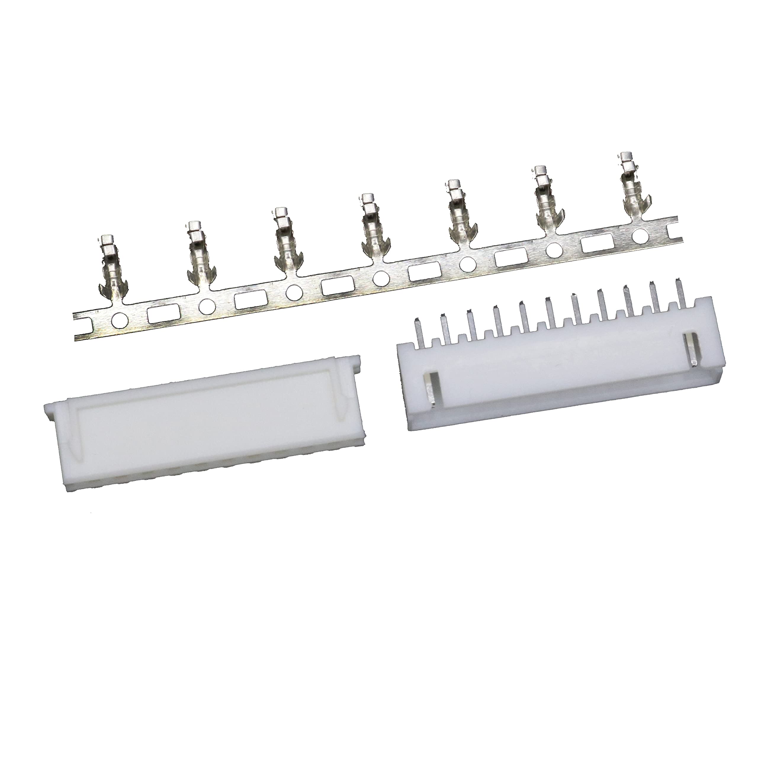 XH 2.5mm 11-pin Board-to-Wire Crimp Connector Plug + PCB Socket + Crimps, Pack of 100 Compatible With JST XH — image 1