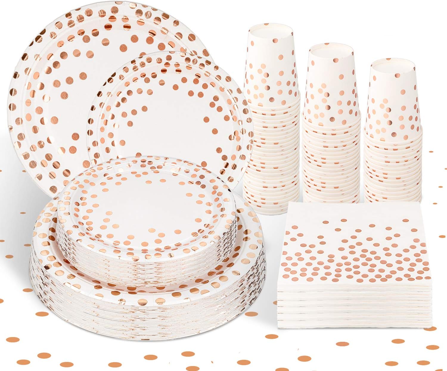 Rose Gold Party Supplies, Birthday Party Plates and Napkin