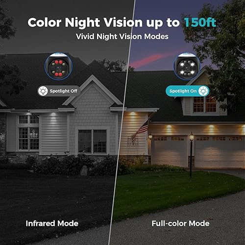 Miniatura 2 de SOVMIKU PTZ POE Cámara al aire libre, 5MP de detección humana de seguridad para el hogar, seguimiento automático, visión nocturna a color,