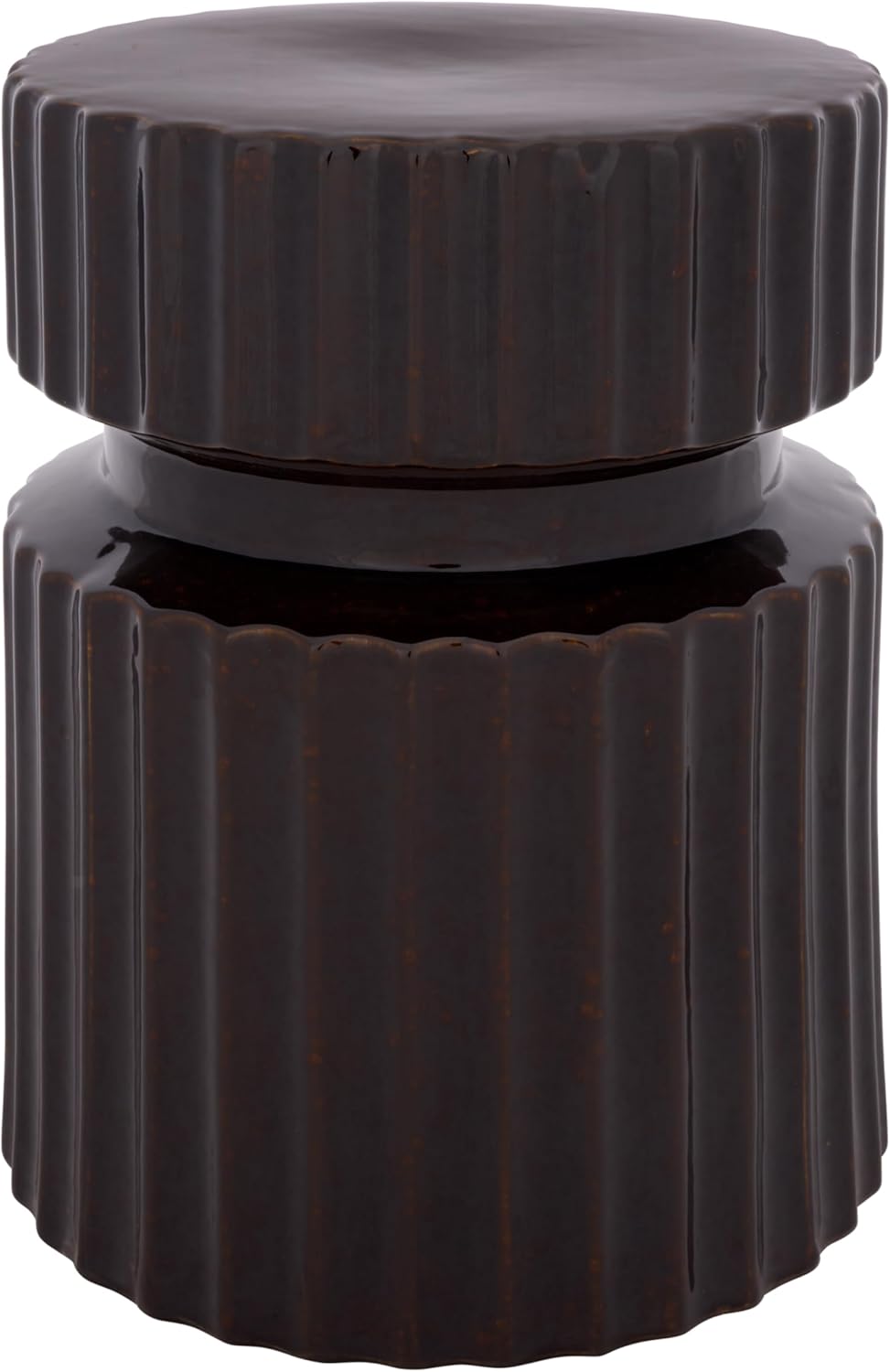 SAFAVIEH Home Collection – Rivy 18-Inch Ceramic Garden Stool, Brown Glazed Finish, Indoor Outdoor Decorative Accent Stool, Fully Assembled (ACS4613A)