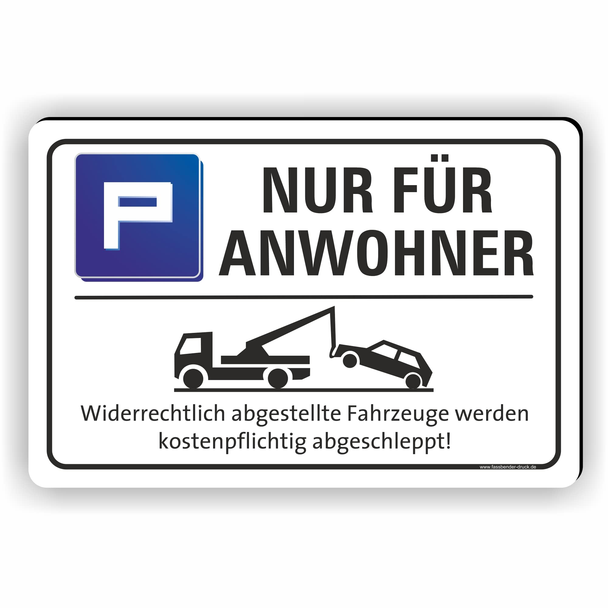 NUR FÜR ANWOHNER - Parkplatz Schild - Schild zum Markieren vom Anwohnerparkplatz oder Privatparkplatz (60x40cm Schild)