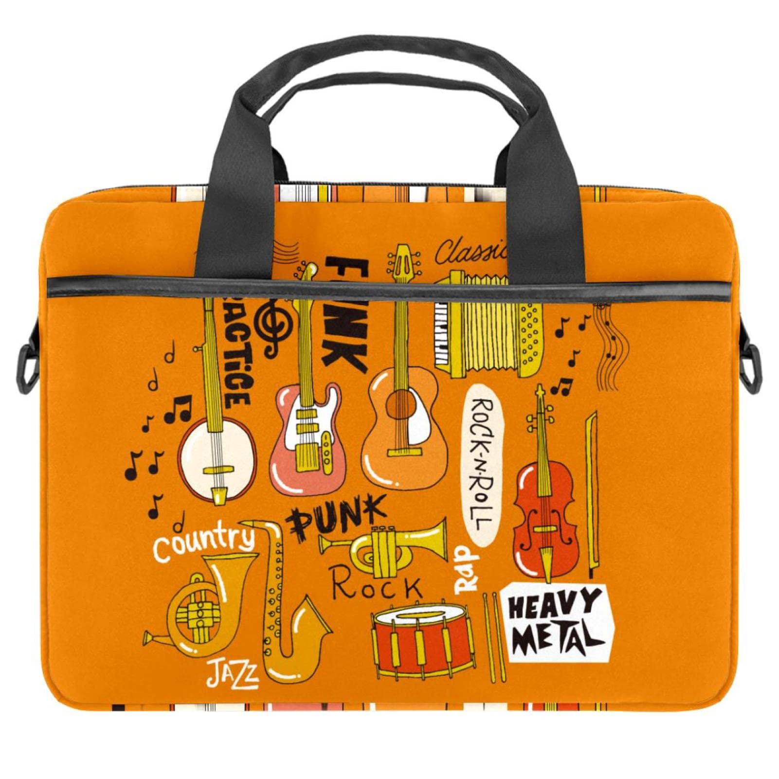 Maletín para portátil de 14 pulgadas Sunset Kangaroo con diseño de música rock jazz 7