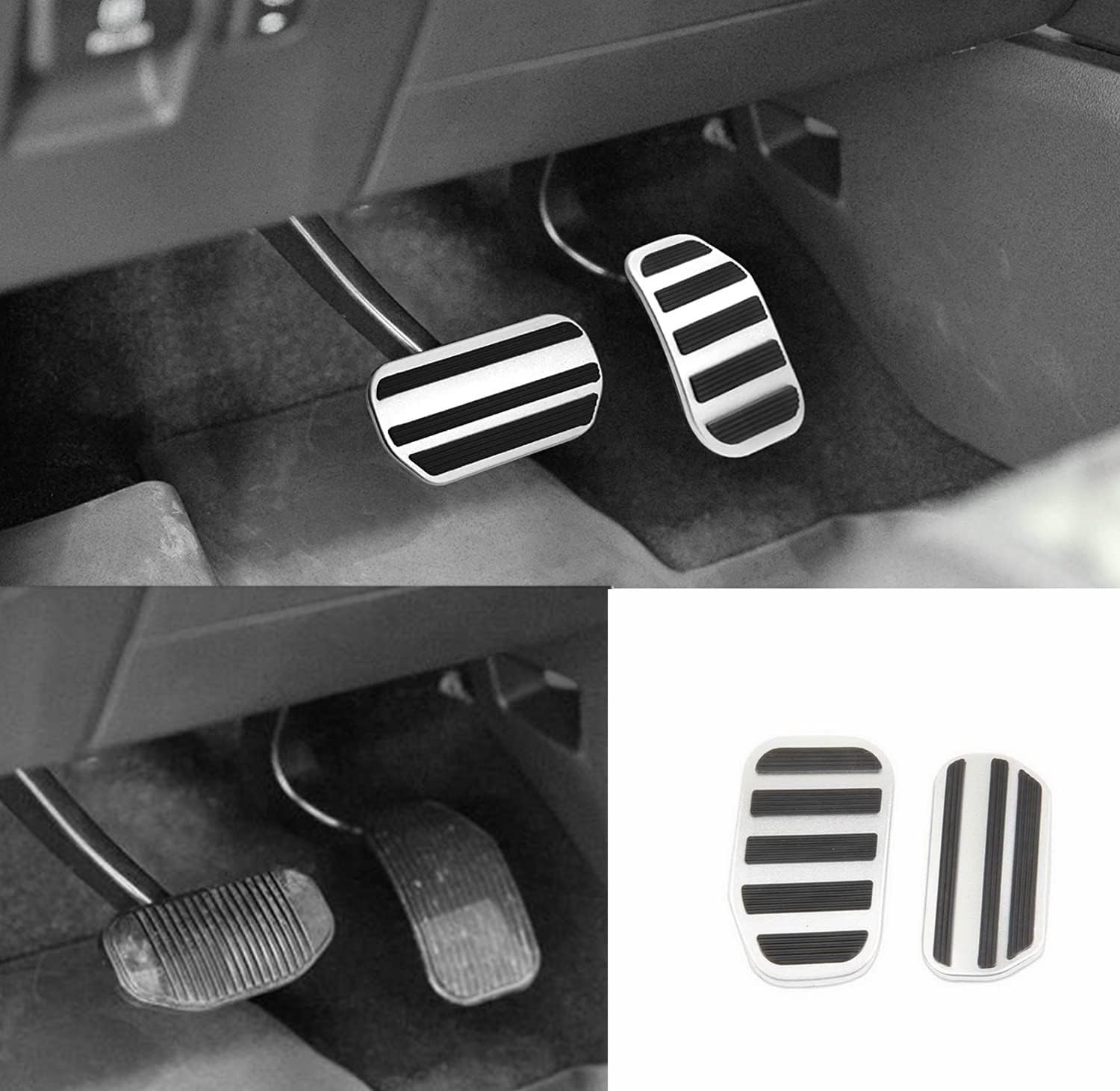 Gas Pedal Covers for Ford F-150 2021 2022 with f150 2023 2024 Brake Pedal Pads Accelerator Pedal Accessories Stainless Aluminum